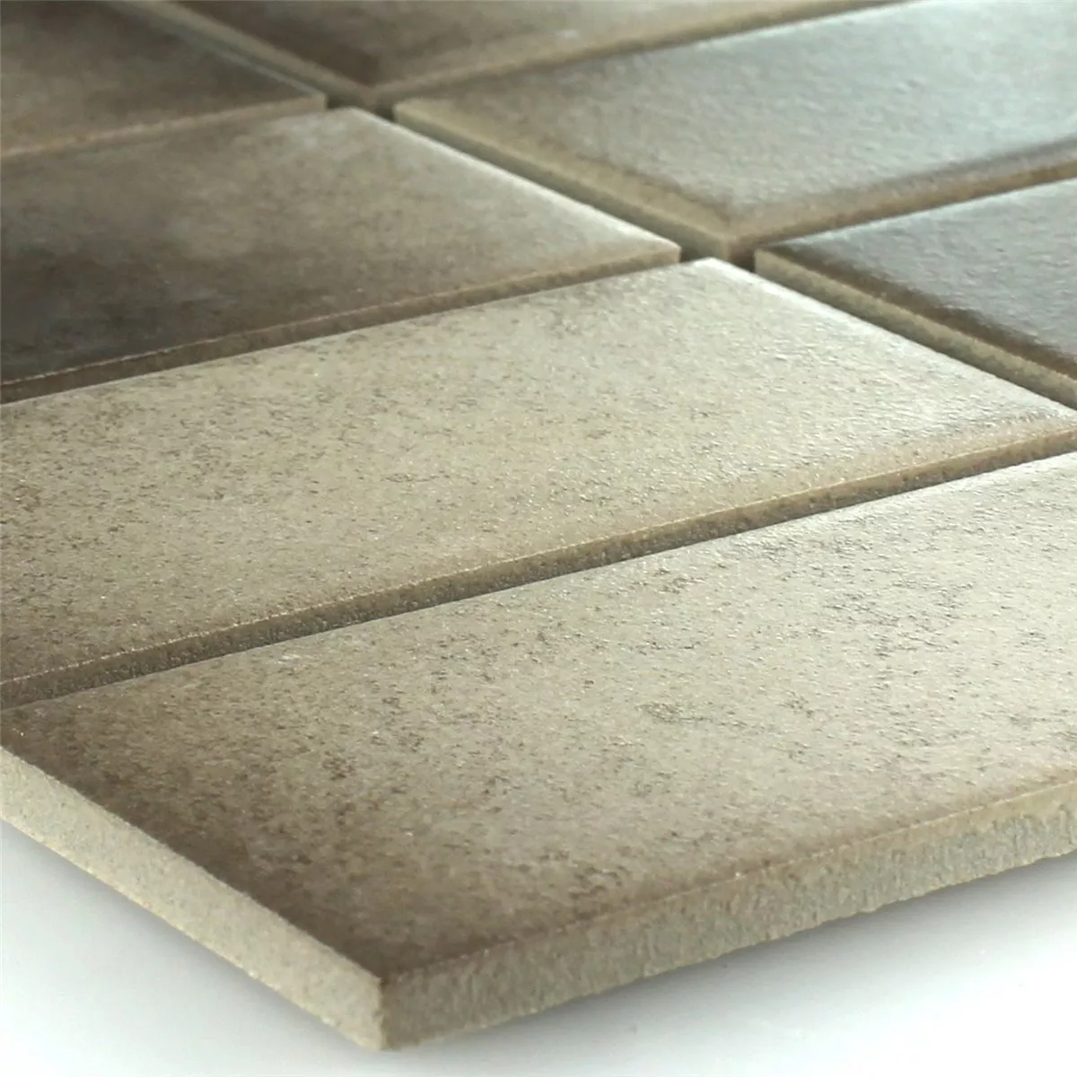 Keramik Mosaikfliesen Camacha Beige Braun Rechteck