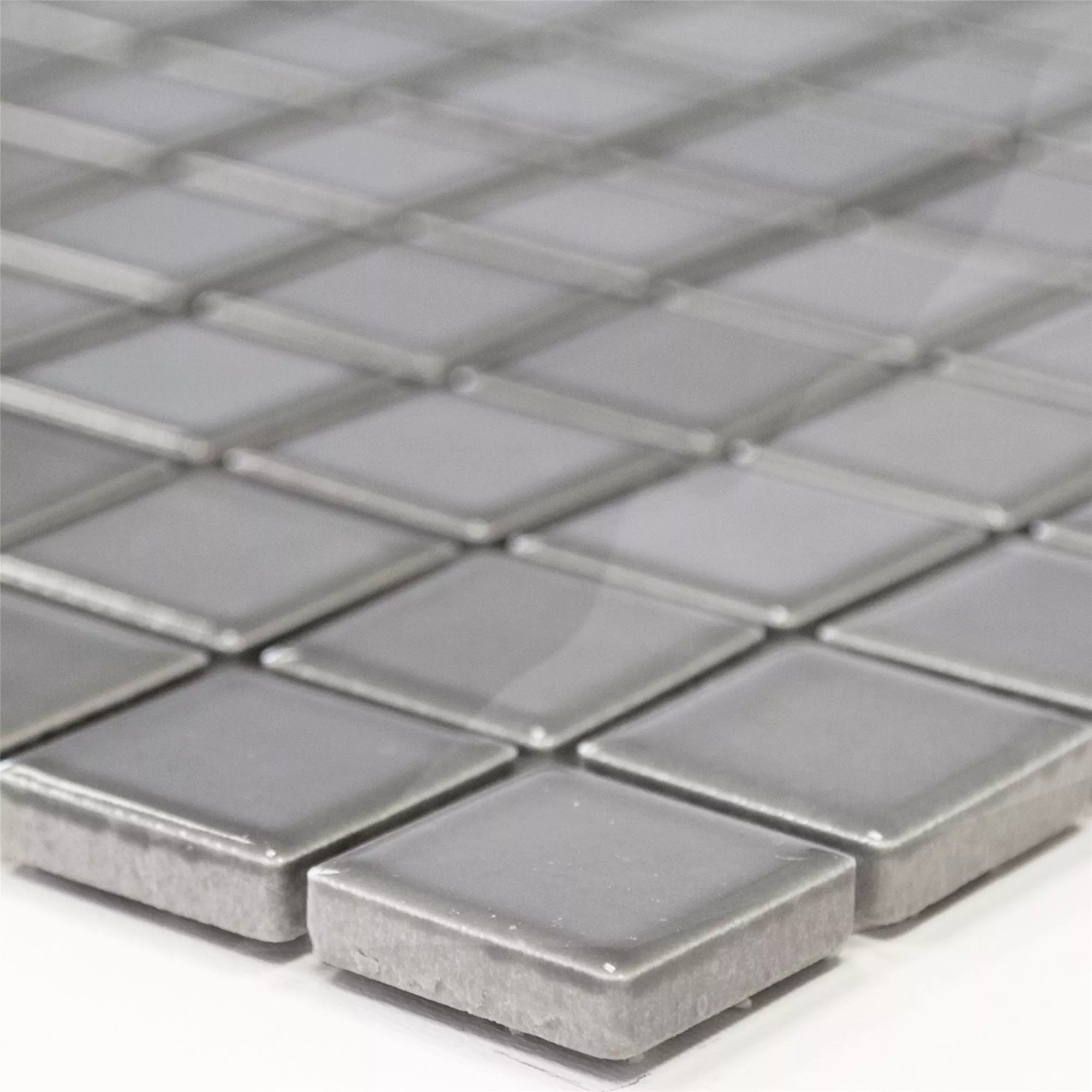 Keramik Mosaikfliesen Adrian Grau Glänzend Quadrat 23
