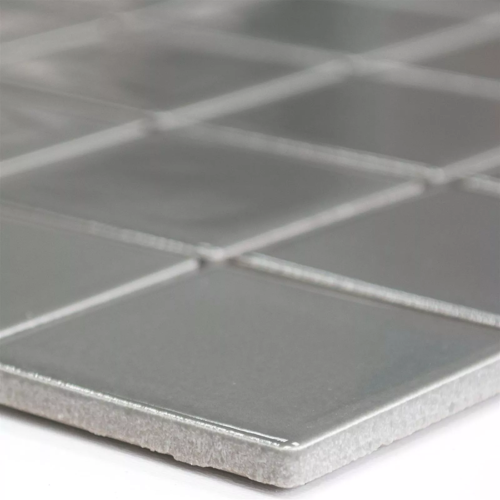 Keramik Mosaikfliesen Adrian Grau Matt Quadrat 48