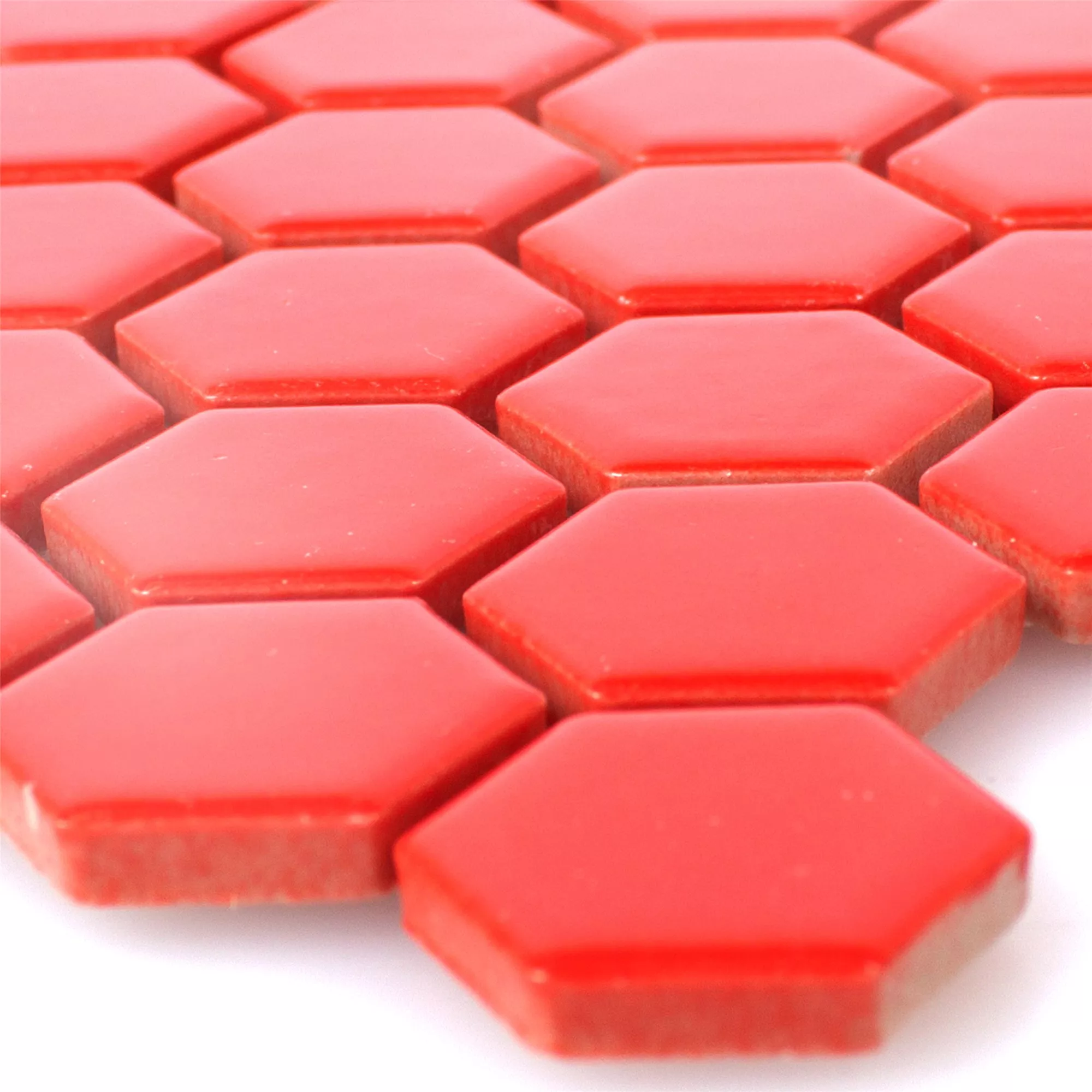 Keramik Mosaikfliesen Zenon Rot Glänzend