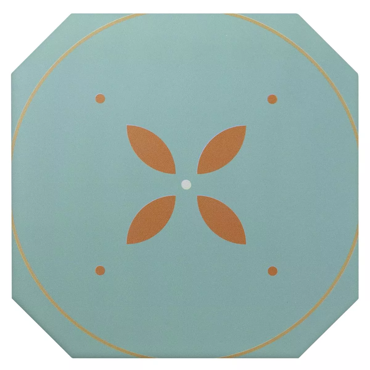 Feinsteinzeug Fliesen Genexia Decor Türkis Octagon 20x20cm