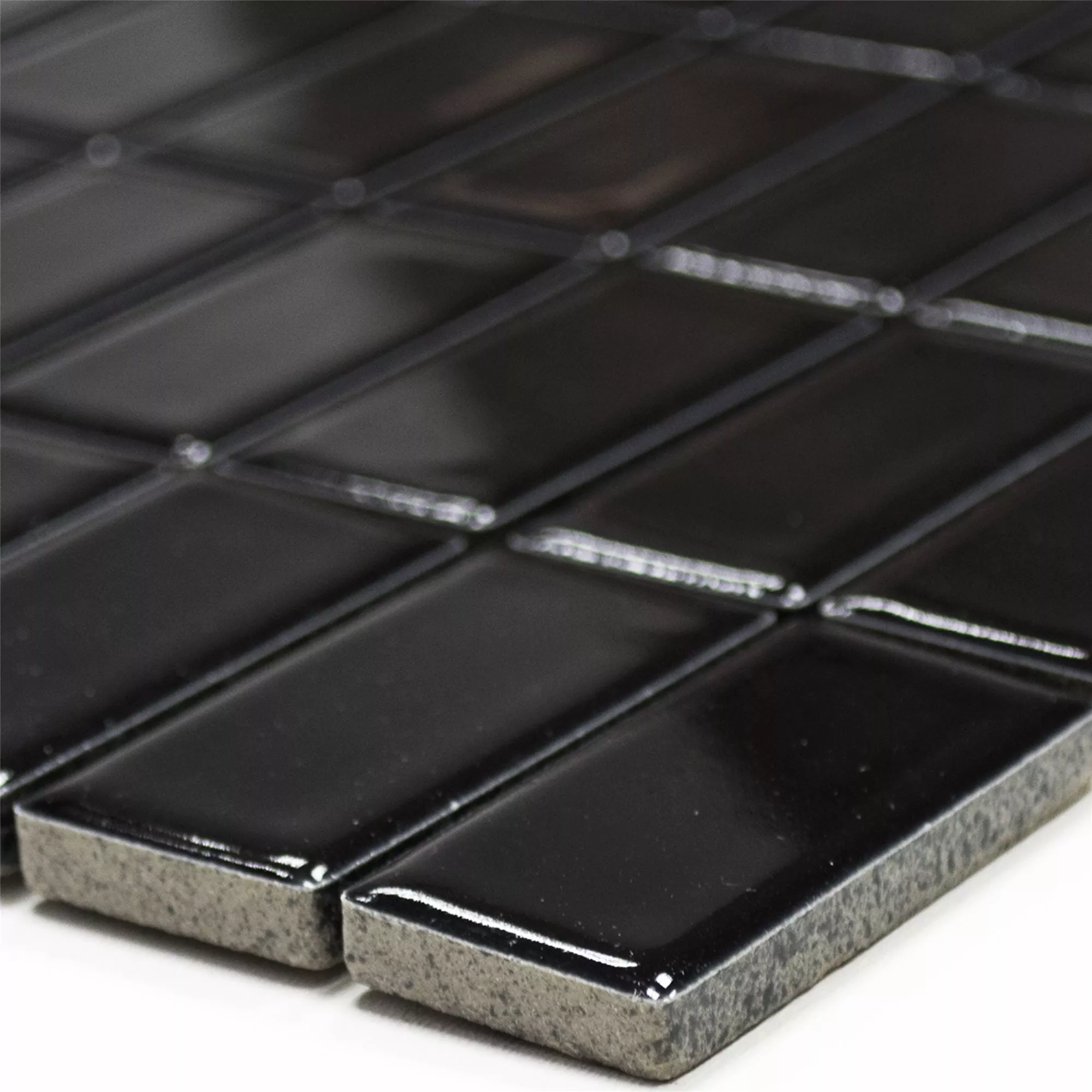 Keramik Mosaikfliesen Adrian Schwarz Glänzend Rechteck