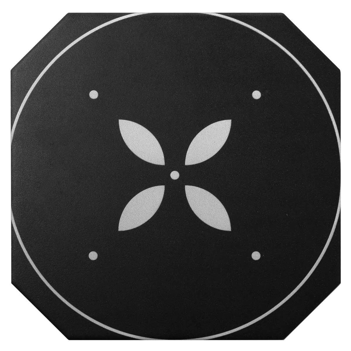 Feinsteinzeug Fliesen Genexia Schwarz Weiß Decor 2 Octagon 20x20cm