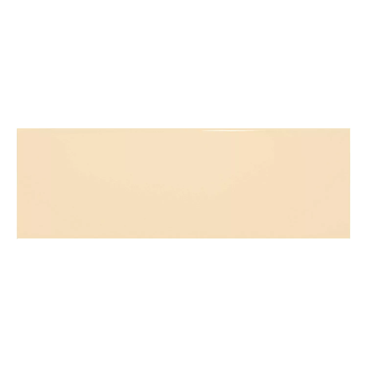 Metrofliese Beige Glänzend 10x30 cm Ohne Facette Candy Crema