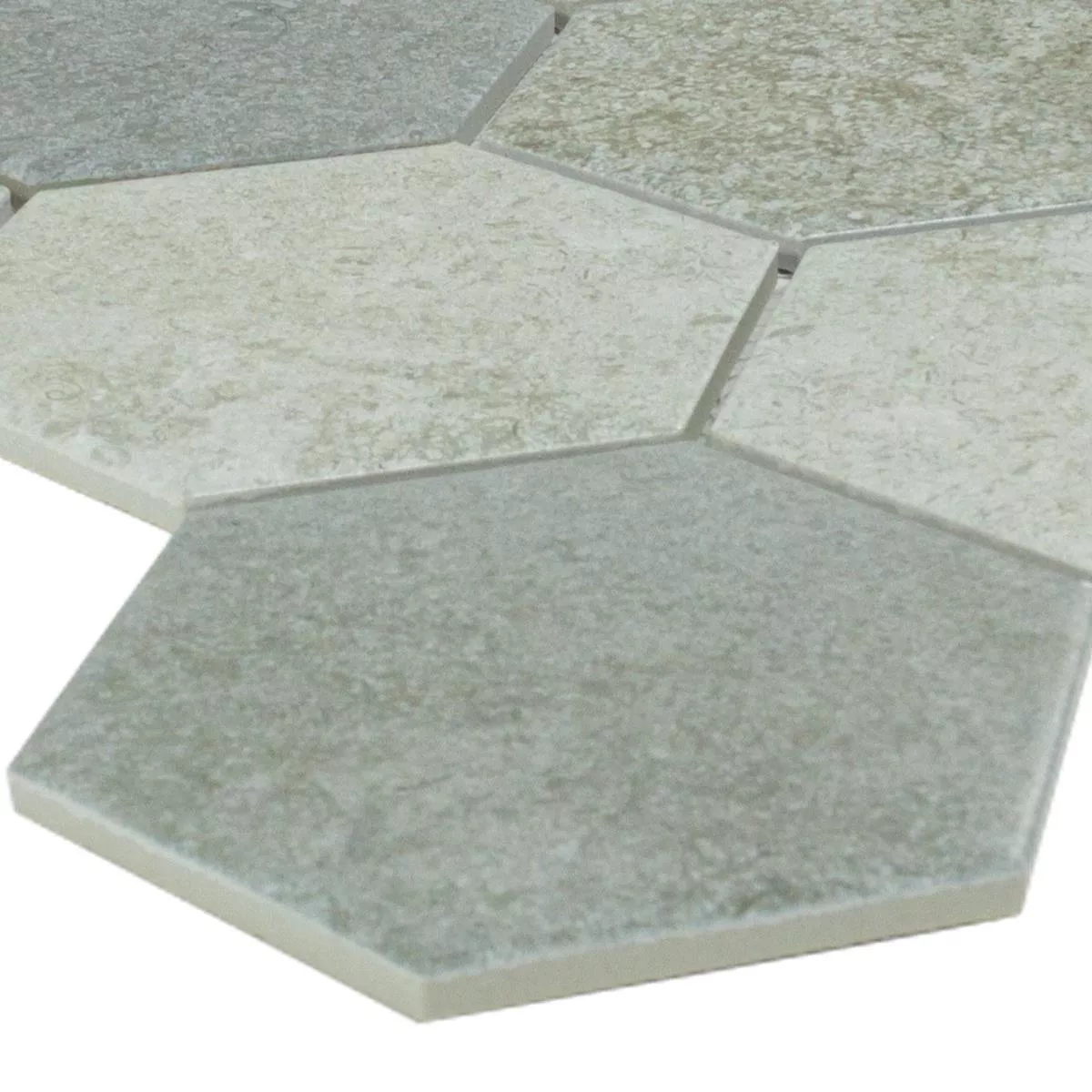 Naturstein Mosaikfliese Hanoi Hexagon Grau