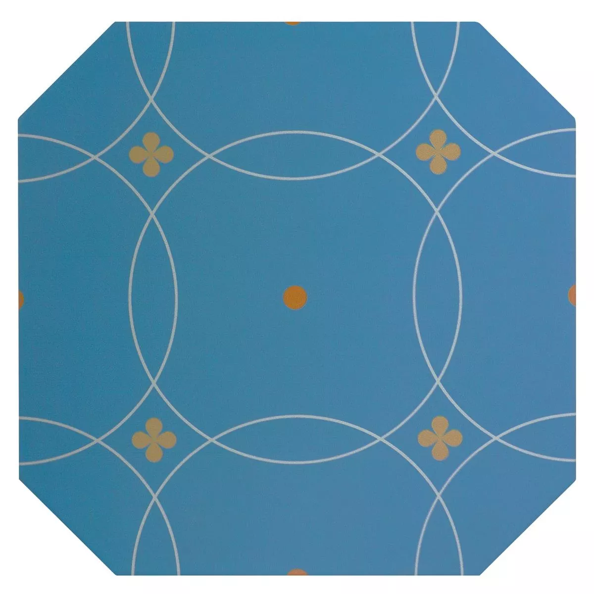 Feinsteinzeug Fliesen Genexia Decor Blau Octagon 20x20cm