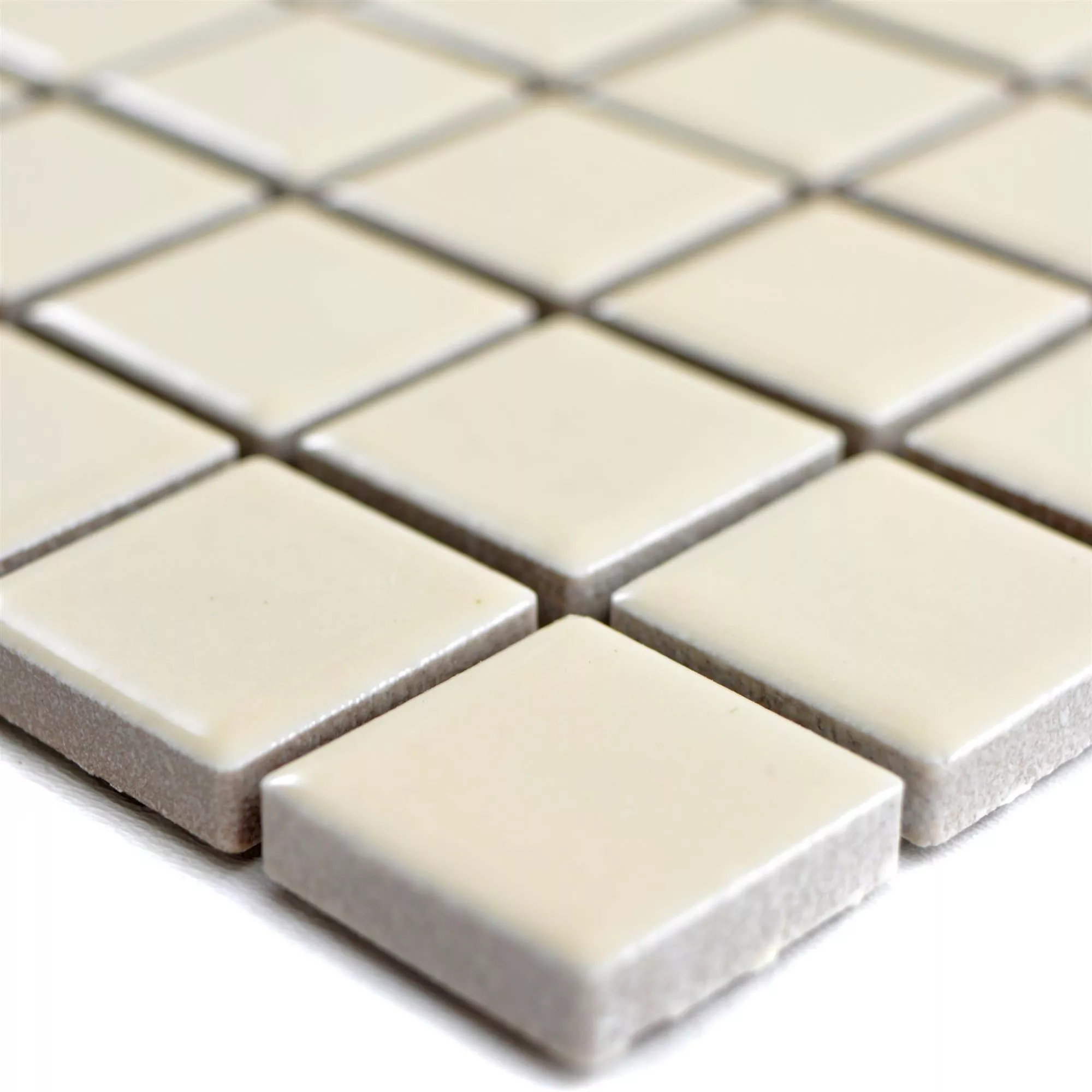 Keramik Mosaikfliesen Adrian Beige Matt Quadrat 23