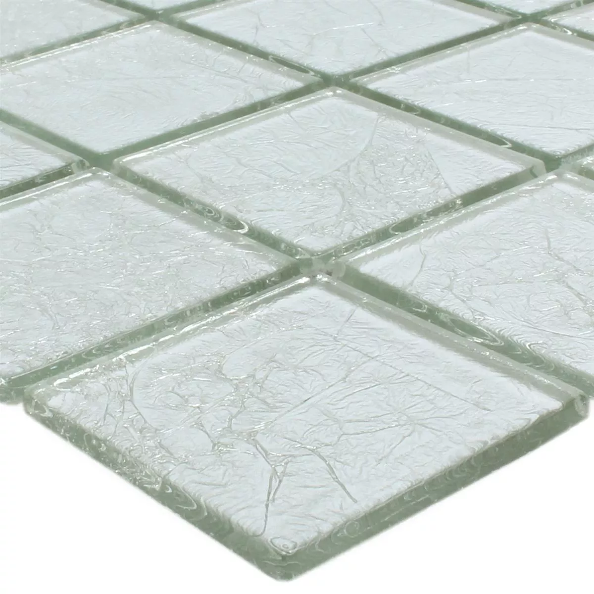 Mosaikfliesen Glas Lucca Silber 48x48x4mm