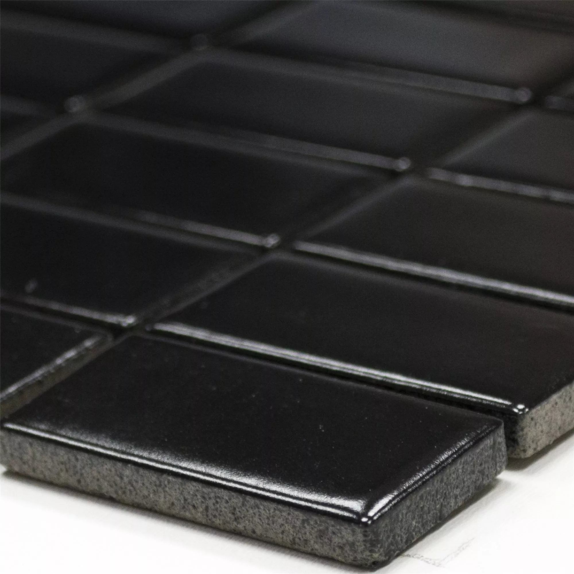 Keramik Mosaikfliesen Adrian Schwarz Matt Rechteck