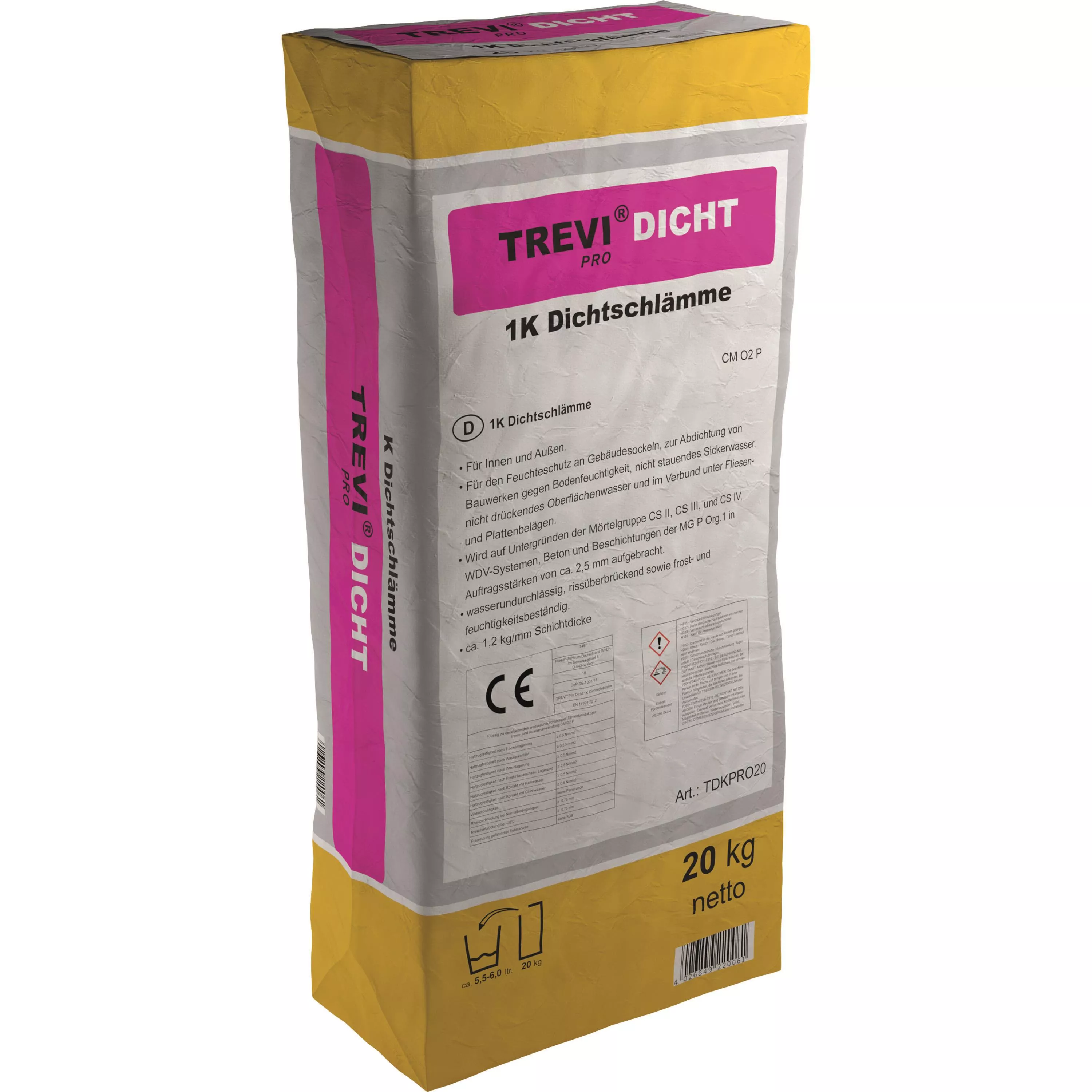 Trevi Pro Dicht 1K Dichtschlämme Grau (20KG)