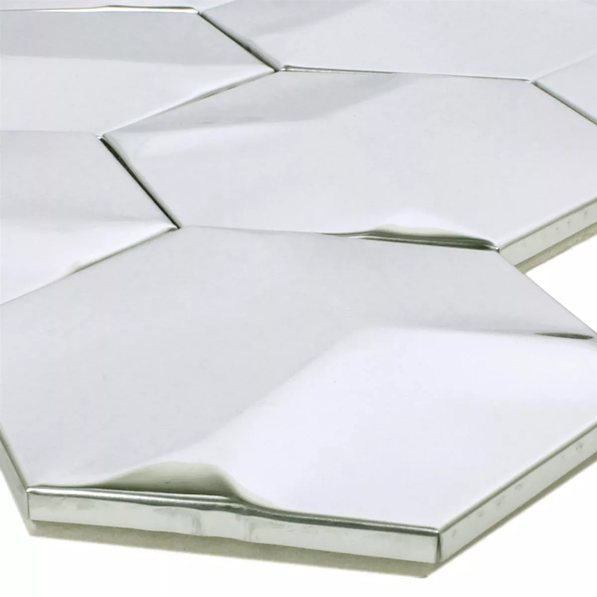 Mosaikfliesen Edelstahl Contender Hexagon Glänzend
