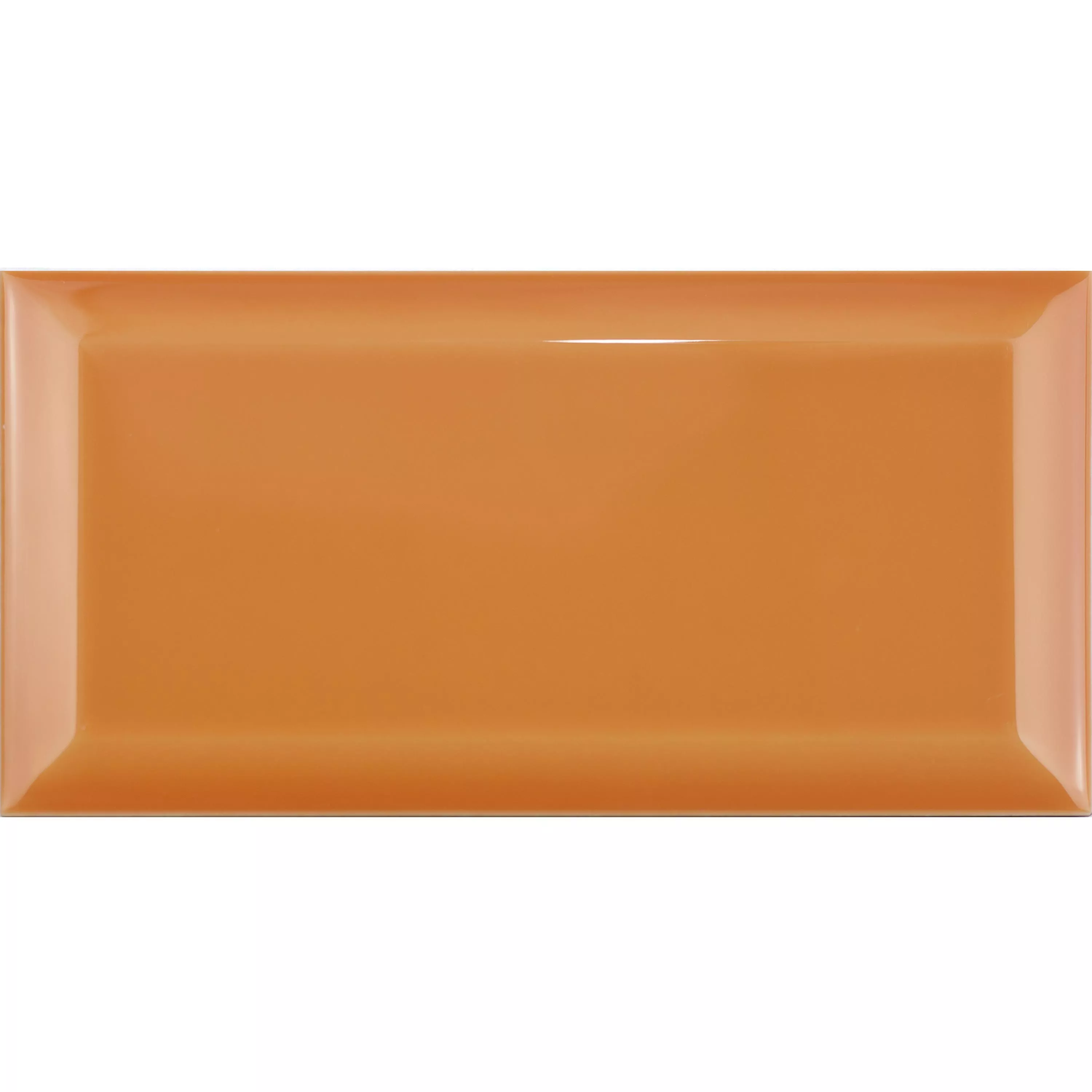 Metro Wandfliesen Brussel Facette 10x20x0,7cm Naranja