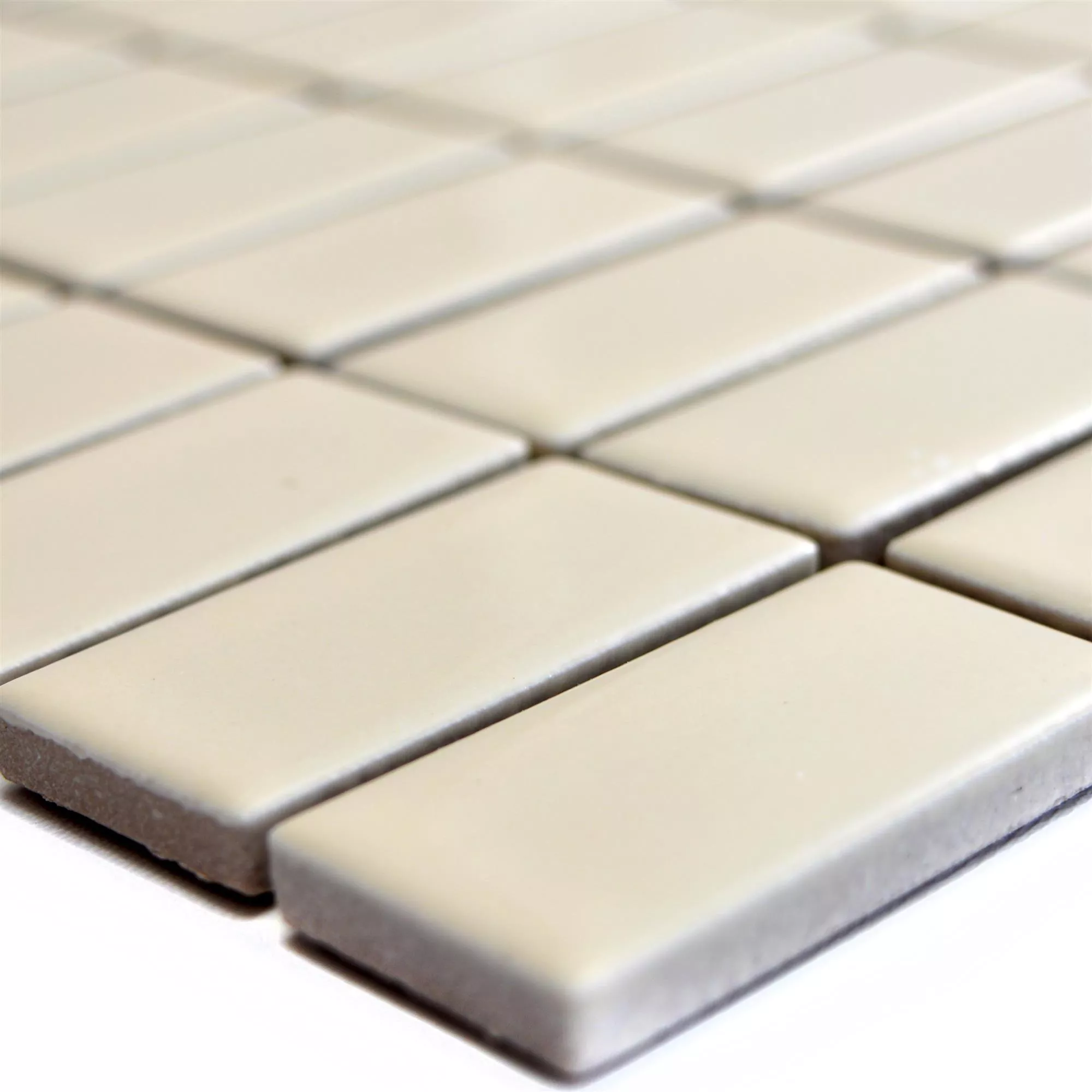 Keramik Mosaikfliesen Adrian Beige Matt Rechteck