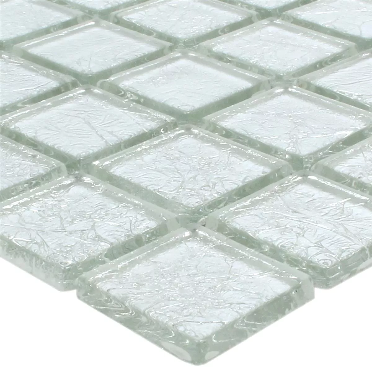 Mosaikfliesen Glas Lucca Silber 23x23x4mm