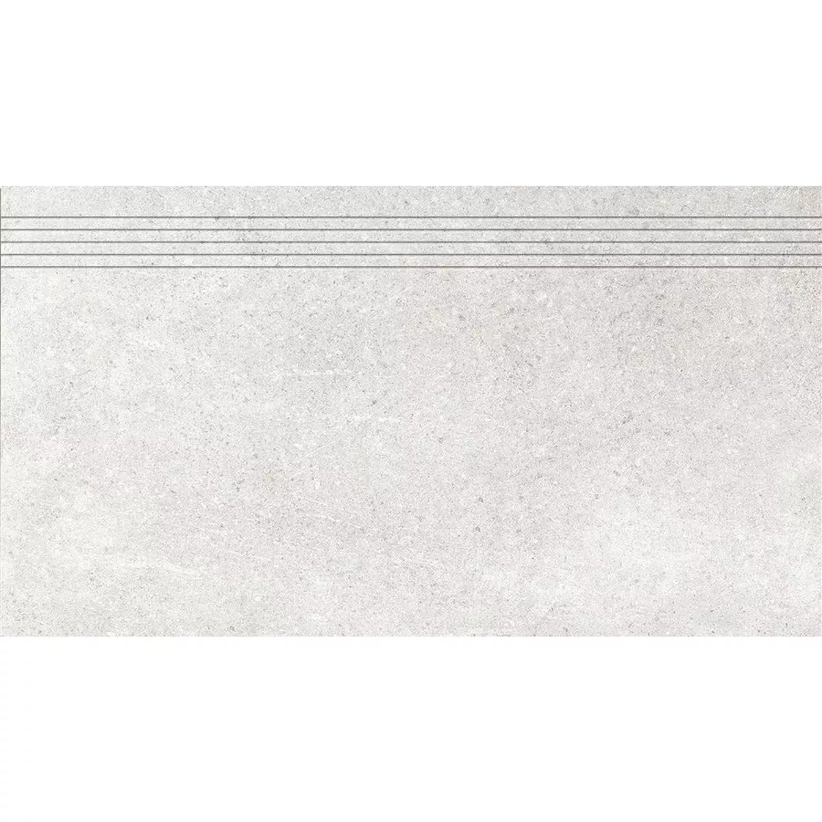 Rillenstufe Platinum Steinoptik Hellgrau 30x60 cm