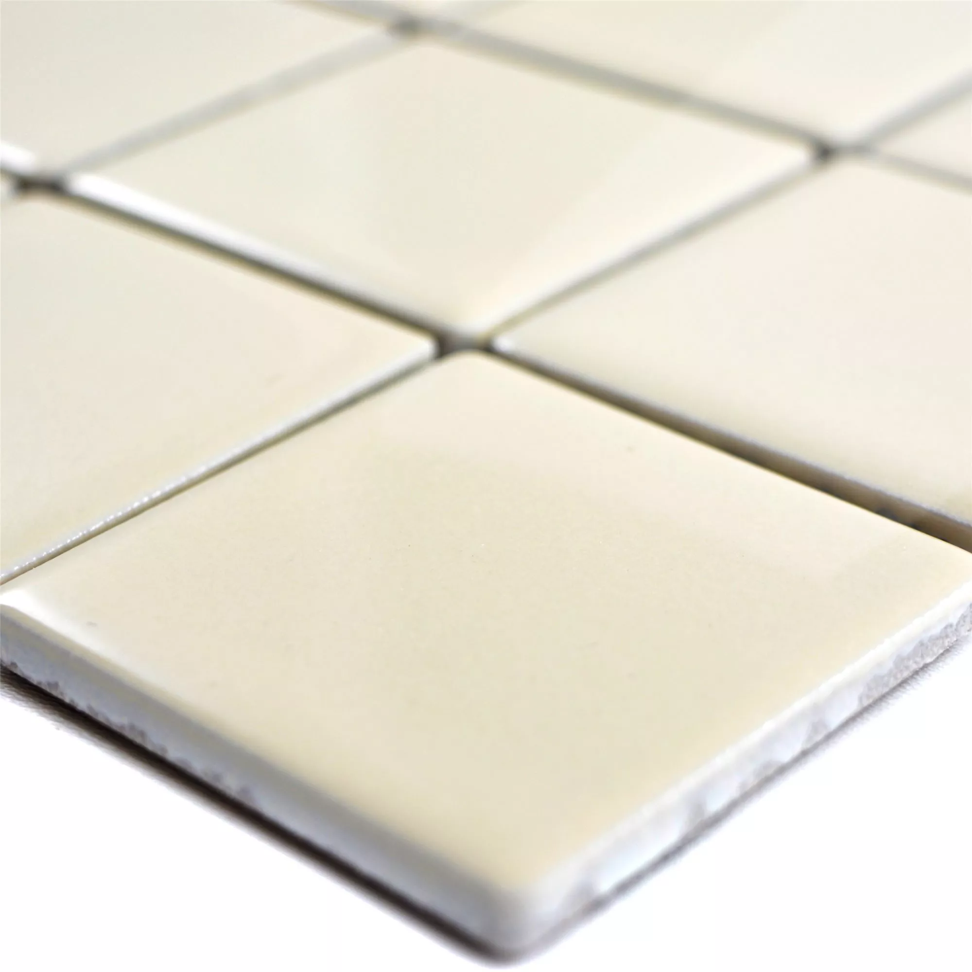 Keramik Mosaikfliesen Adrian Beige Glänzend Quadrat 48